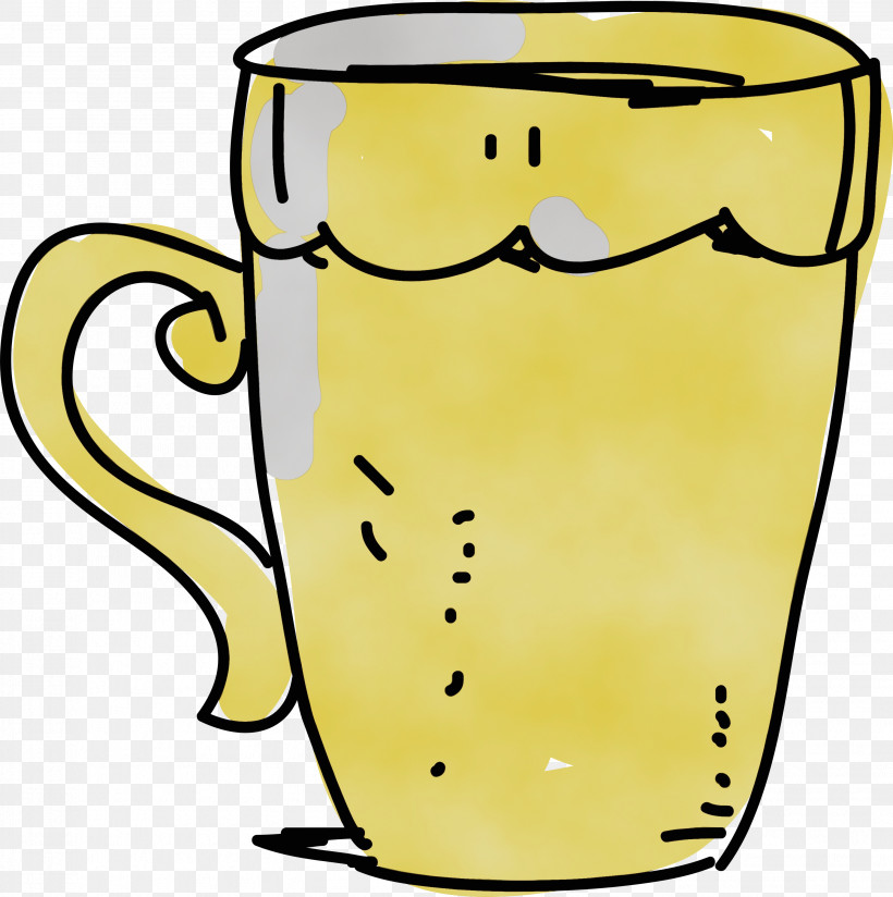 Mug Beer Glassware Pint Glass Yellow Glass, PNG, 2984x3000px, Watercolor, Beer Glassware, Glass, Meter, Mug Download Free