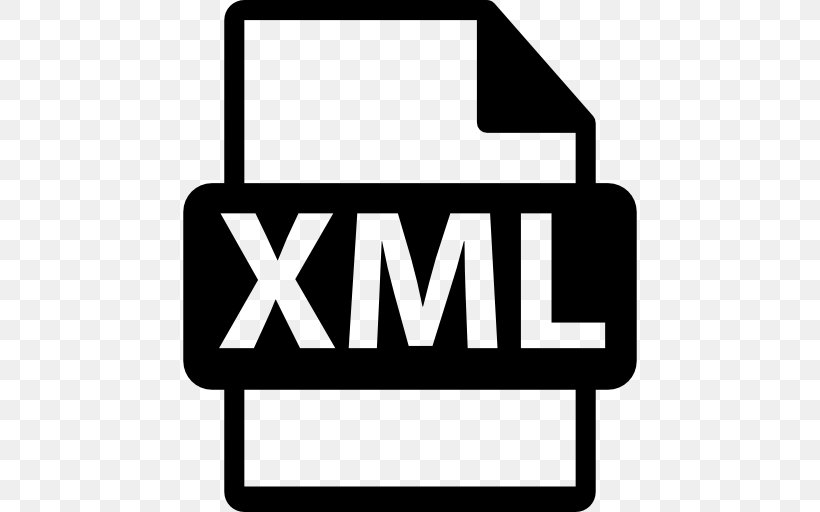 XML, PNG, 512x512px, Xml, Area, Black, Black And White, Brand Download Free