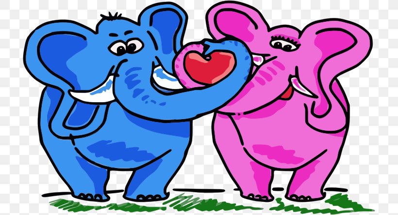Elephantidae Love Clip Art, PNG, 726x444px, Watercolor, Cartoon, Flower, Frame, Heart Download Free