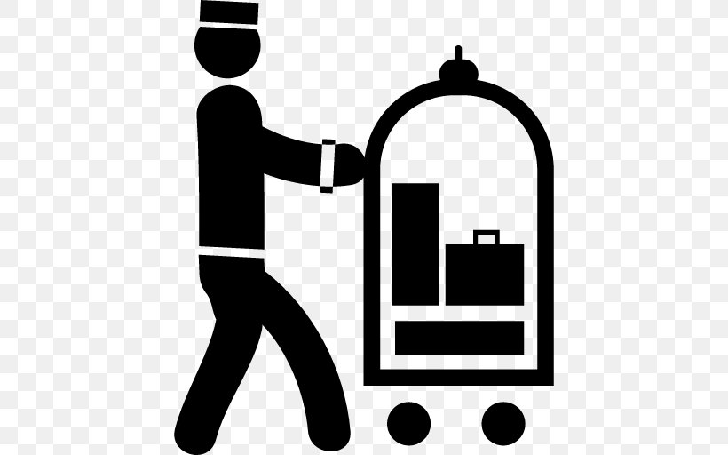 Hotel Icon Design Clip Art, PNG, 512x512px, Hotel, Area, Artwork, Bellhop, Black And White Download Free