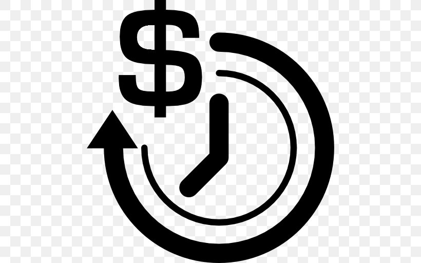 Dollar Sign Saving Business Time, PNG, 512x512px, Dollar Sign, Annuity, Area, Black And White, Brand Download Free