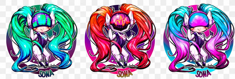 League Of Legends Fan Art DJ Sona Drawing, PNG, 2119x720px, Watercolor, Cartoon, Flower, Frame, Heart Download Free