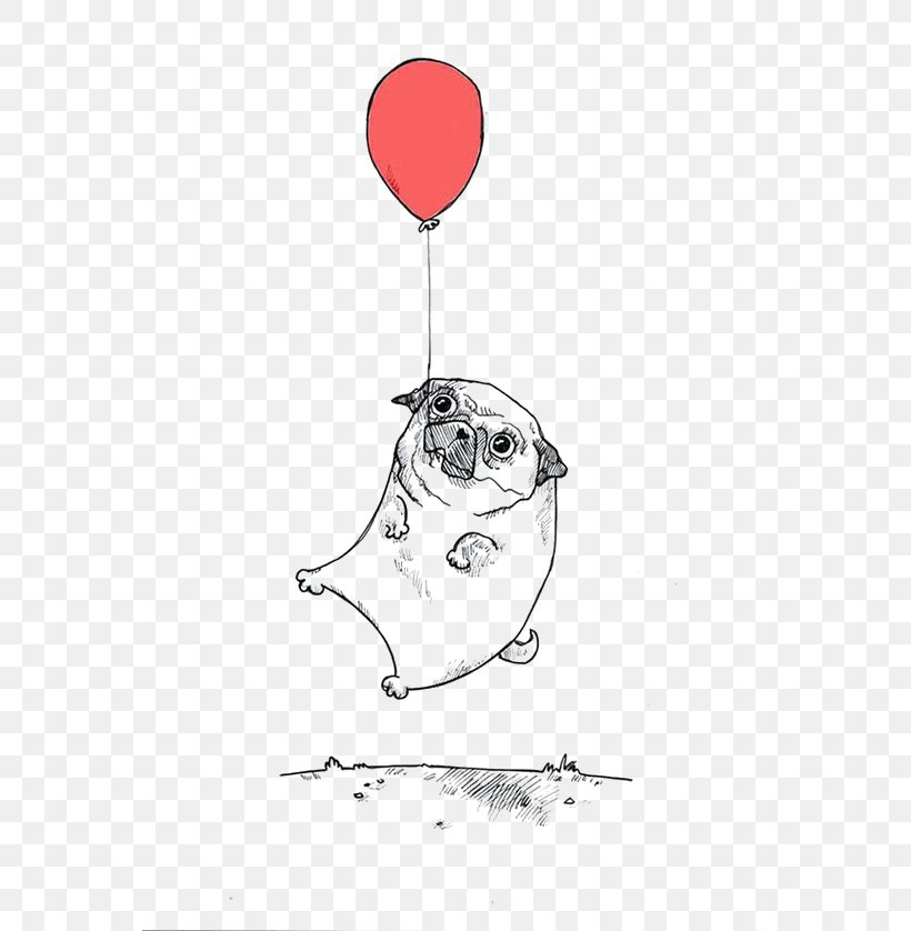 Shar Pei Pug Bulldog Border Collie Balloon Dog, PNG, 564x838px, Watercolor, Cartoon, Flower, Frame, Heart Download Free