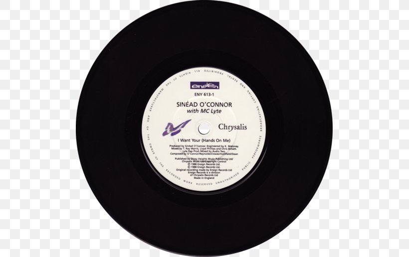 I Want Your (Hands On Me) Compact Disc Phonograph Record Sinéad O'Connor MC Lyte, PNG, 515x516px, Compact Disc, Gramophone Record, Label, Mc Lyte, Phonograph Record Download Free