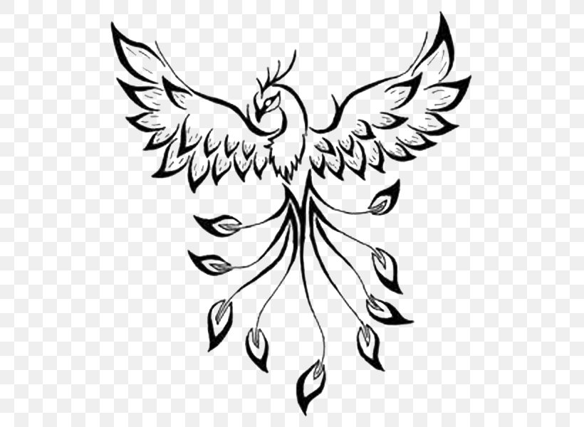 Tattoo Phoenix Flash Drawing Image, PNG, 528x600px, Tattoo, Artwork, Beak, Bird, Black And White Download Free