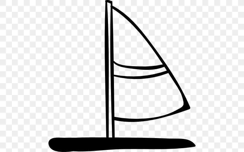 Windsurfing Clip Art, PNG, 512x512px, Windsurfing, Area, Black And White, Furniture, Monochrome Photography Download Free