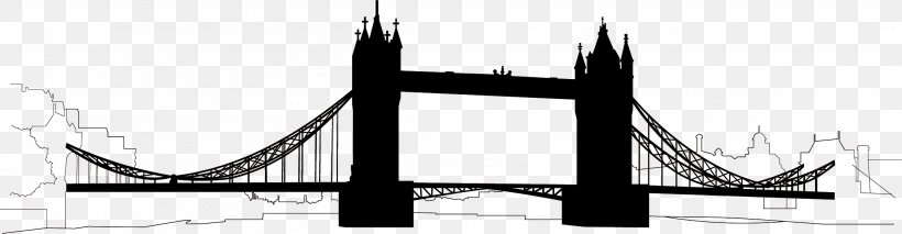 Tower Bridge London Eye London Bridge Photography, PNG, 2219x577px, Tower Bridge, Animation, Black And White, Drawing, Ferris Wheel Download Free