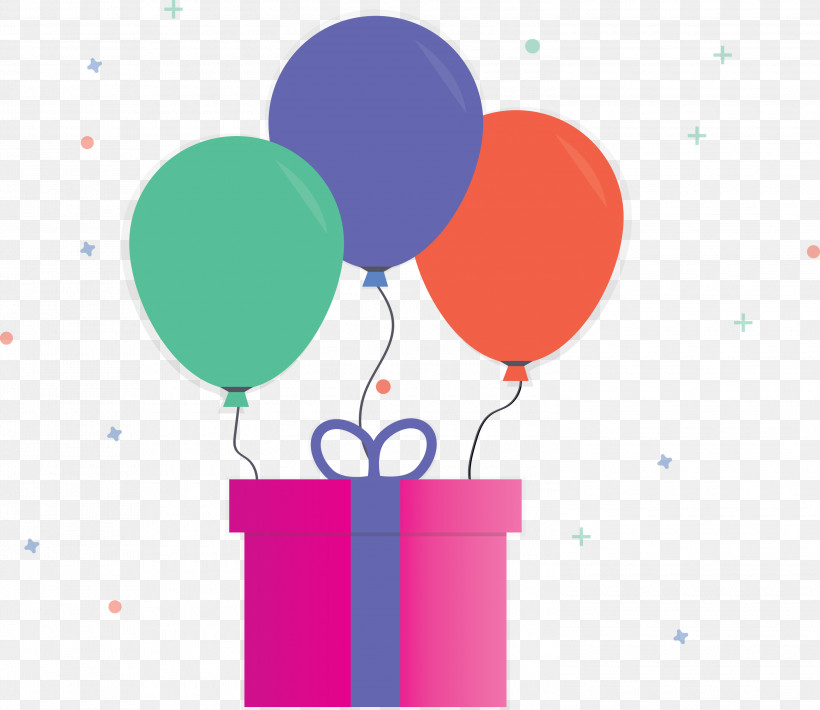 Birthday Present Gift, PNG, 3000x2600px, Birthday, Balloon, Gift, Hot Air Balloon, Party Download Free