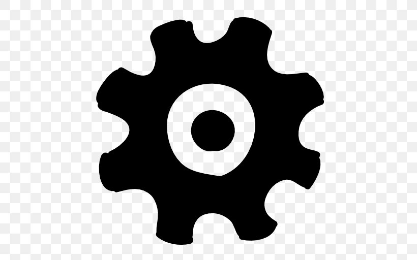 Symbol, PNG, 512x512px, Symbol, Black, Black And White, Button, Gear Download Free