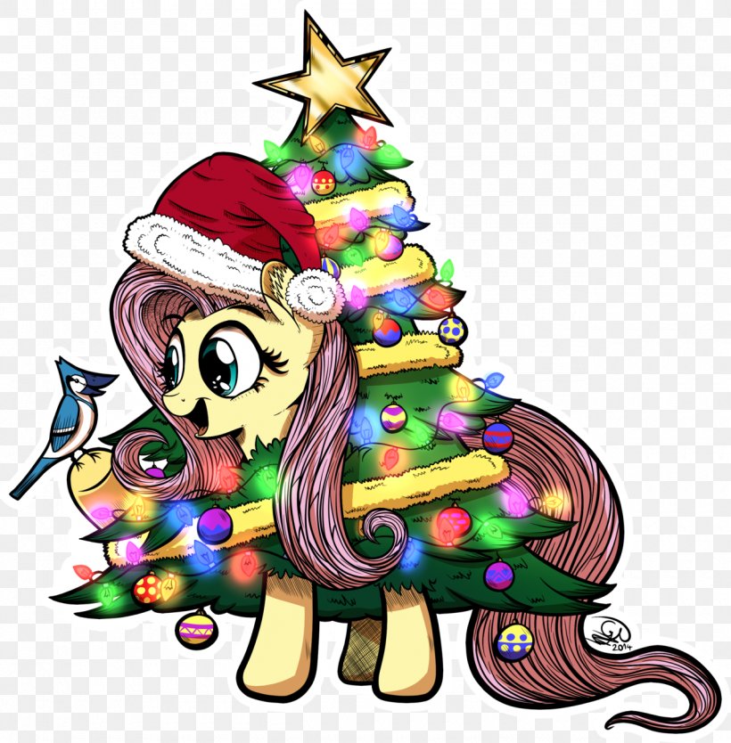 Christmas Tree Pony Fluttershy, PNG, 1280x1302px, 6 December, Christmas Tree, Art, Christmas, Christmas Decoration Download Free