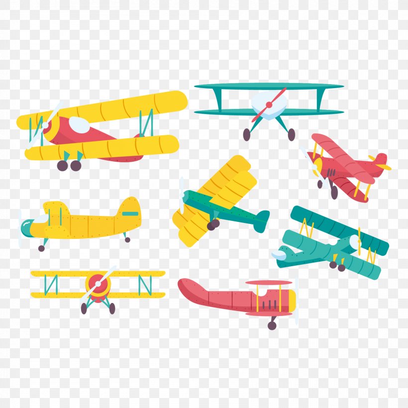 Airplane Helicopter Euclidean Vector Illustration, PNG, 1667x1667px, Airplane, Area, Biplane, Cartoon, Helicopter Download Free