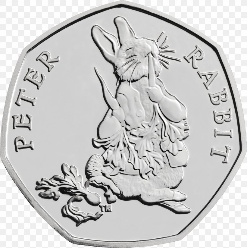 Royal Mint The Tale Of Peter Rabbit The Tale Of Mrs. Tiggy-Winkle Fifty Pence Coin, PNG, 2300x2309px, Royal Mint, Art, Beatrix Potter, Black And White, Coin Download Free