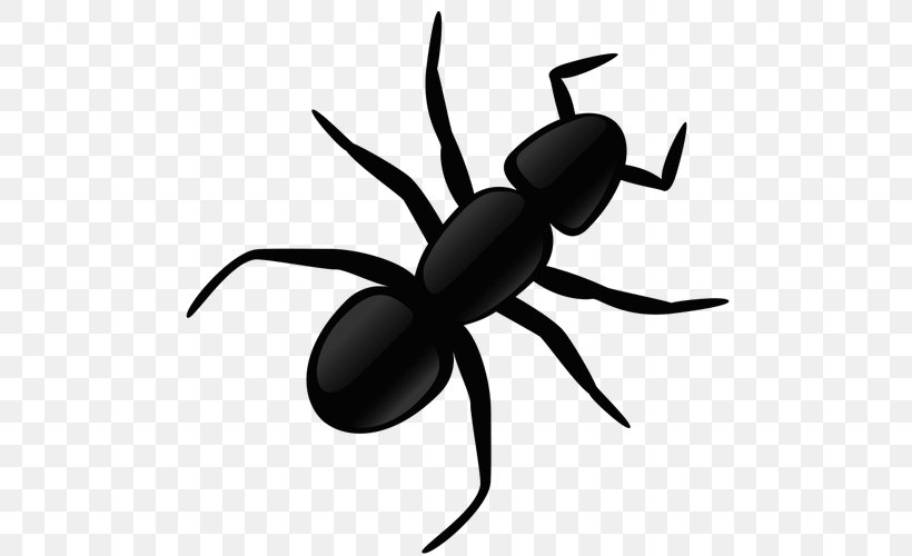 Ant Clip Art, PNG, 500x500px, Ant, Arthropod, Artwork, Black And White, Drawing Download Free
