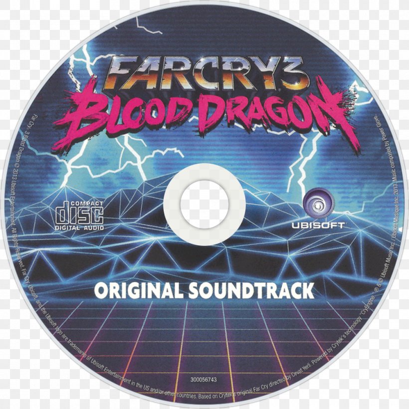Far Cry 3: Blood Dragon Compact Disc Power Glove Trials Of The Blood Dragon (Original Game Soundtrack), PNG, 1000x1000px, Watercolor, Cartoon, Flower, Frame, Heart Download Free