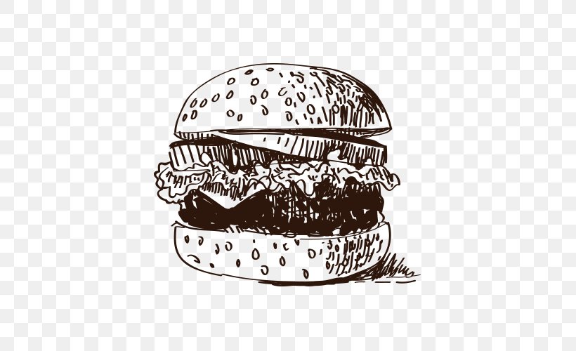 Hamburger Juice Onion Ring Food, PNG, 500x500px, Hamburger, Advertising, Black And White, Bread, Cake Download Free
