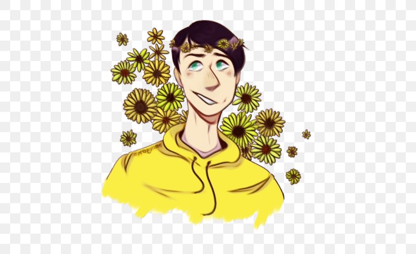 Yellow Cartoon Head Clip Art Flower, PNG, 500x500px, Watercolor, Cartoon, Cheek, Finger, Flower Download Free
