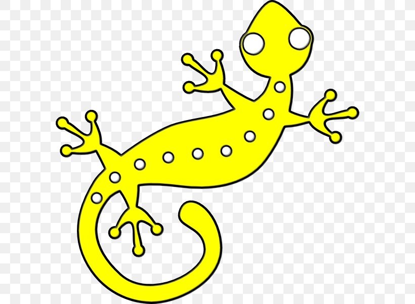 Yellow Clip Art Lizard Animal Figure Gecko, PNG, 600x600px, Watercolor, Animal Figure, Gecko, Lizard, Paint Download Free