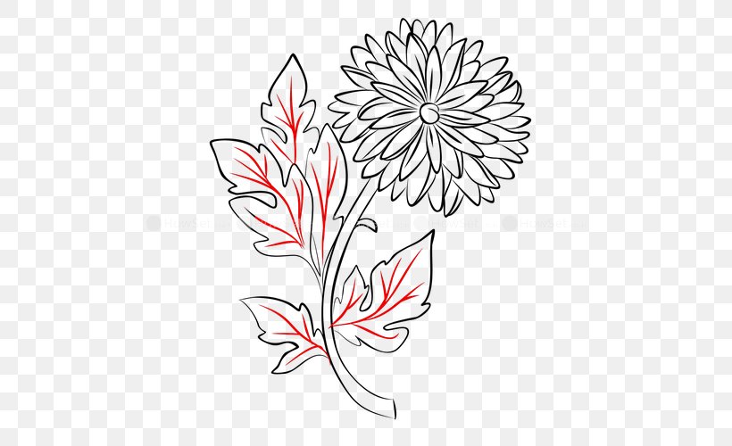 Floral Design Chrysanthemum Manual Of The Mustard Seed Garden Line Art Drawing, PNG, 500x500px, Floral Design, Area, Art, Artwork, Black And White Download Free