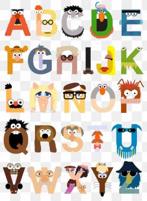 Monster Alphabet Coloring Illustration - Fozzie Bear Beaker Miss Piggy Dr. Bunsen Honeydew Gonzo PNG
