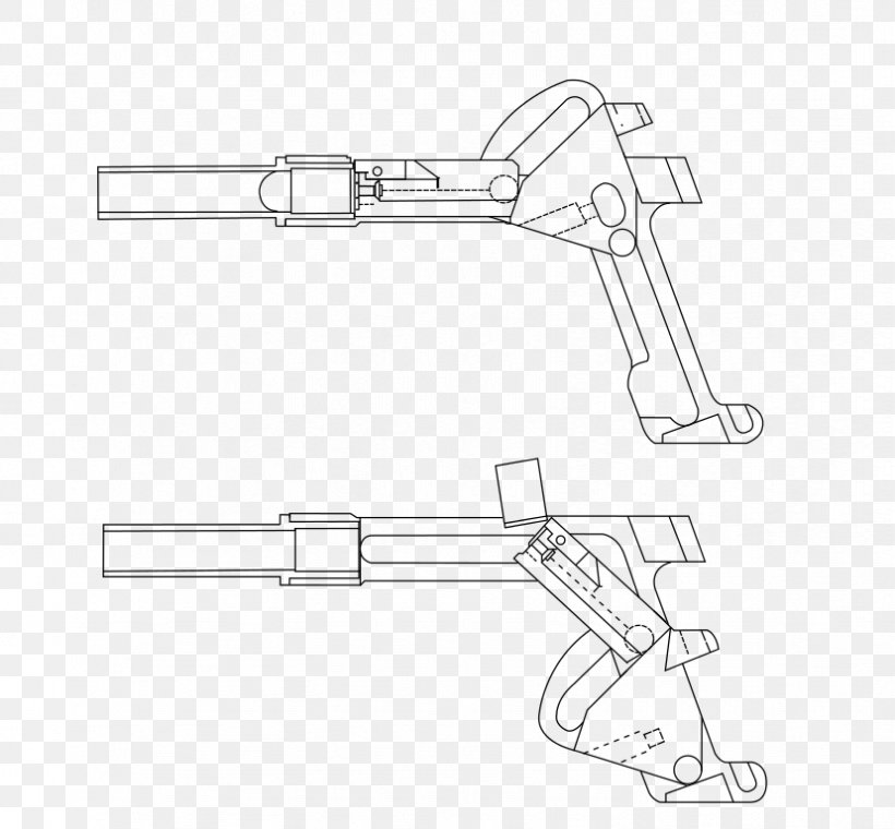 Weapon KRISS Vector Submachine Gun Transformational Defense Industries, PNG, 828x768px, 45 Acp, Weapon, Arm, Artwork, Black And White Download Free