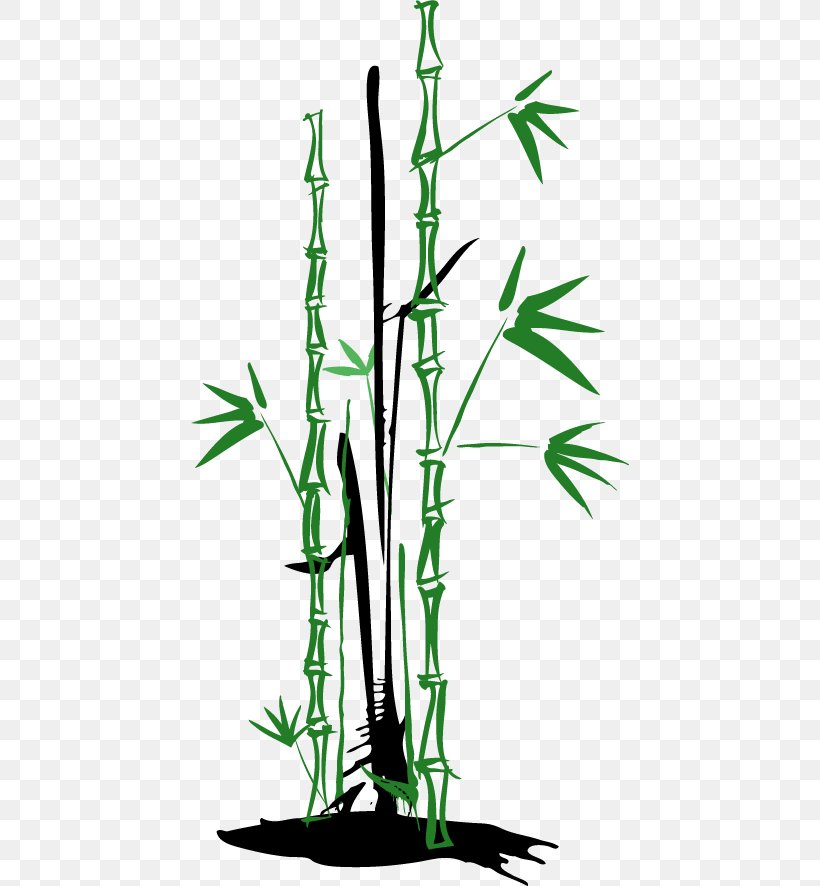 Bamboo Euclidean Vector Clip Art, PNG, 438x886px, Bamboo, Black And White, Drawing, Flora, Grass Download Free