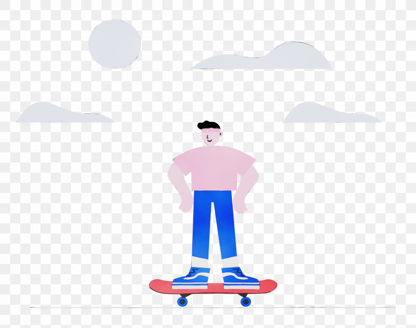 Cartoon Skateboarding Line Skateboard Male, PNG, 2500x1970px, Skating, Cartoon, Equipment, Geometry, Hm Download Free
