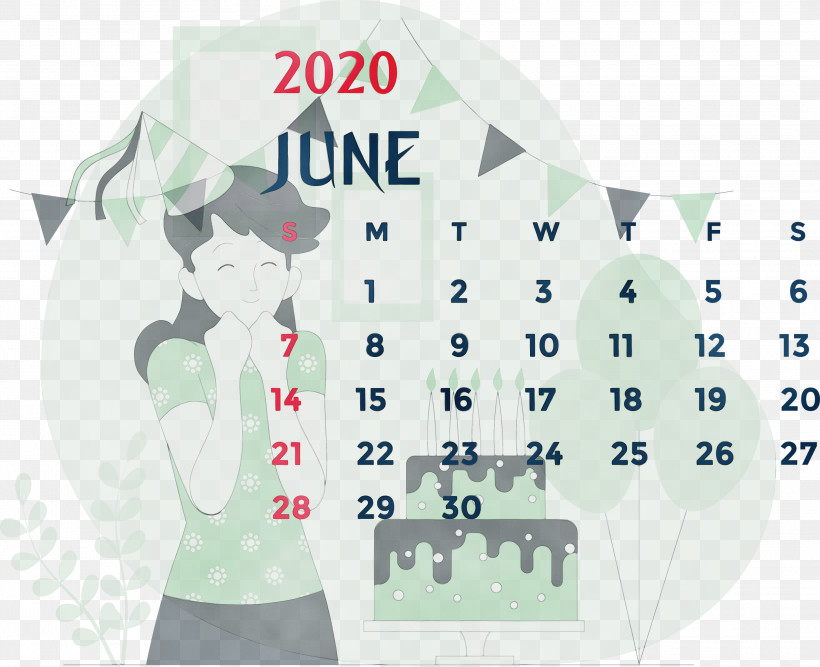 T-shirt June 2020 Font Calendar System, PNG, 3000x2442px, 2020 Calendar, June 2020 Printable Calendar, Calendar System, June, June 2020 Calendar Download Free