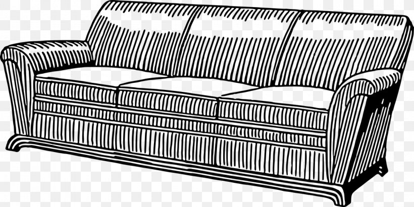 Couch Davenport Furniture Clip Art, PNG, 1280x640px, Couch, Bed, Black And White, Cartoon, Chair Download Free