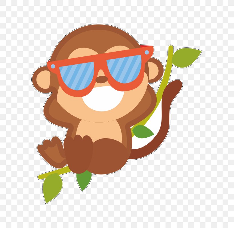 Sunglasses Monkey Infant Goggles, PNG, 800x800px, Glasses, Cartoon, Drawing, Eyewear, Fictional Character Download Free