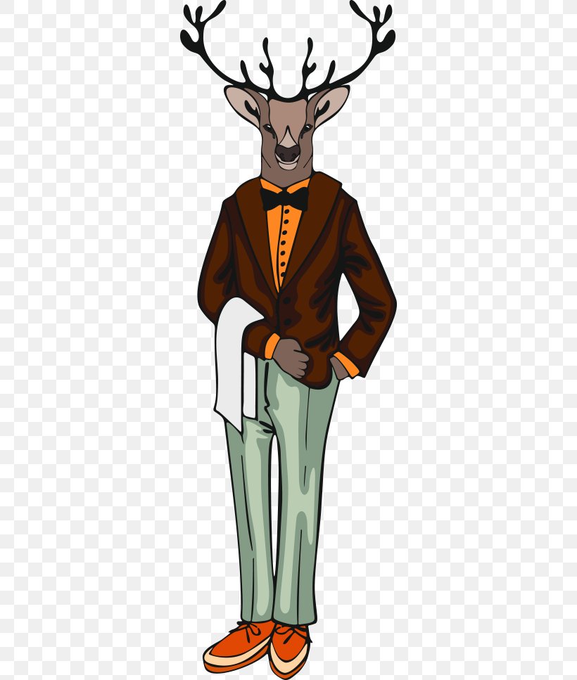 Deer Illustration, PNG, 308x967px, Deer, Animation, Antler, Art, Cartoon Download Free