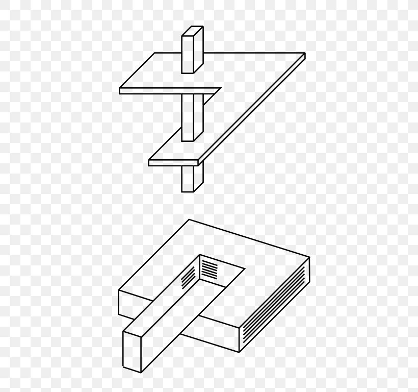 Impossible Object Penrose Triangle Geometric Shape Illusion, PNG, 512x768px, Impossible Object, Area, Artwork, Black And White, Diagram Download Free