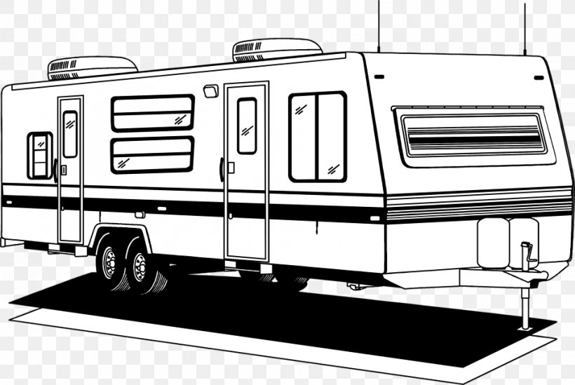 Campervans Caravan Camping Trailer, PNG, 958x642px, Campervans, Automotive Design, Automotive Exterior, Black And White, Camping Download Free