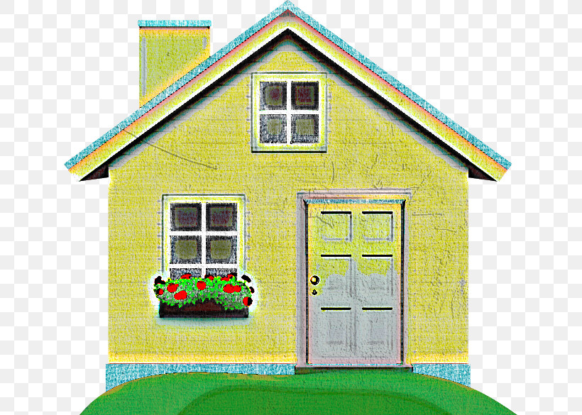 House Home Green Property Shed, PNG, 640x585px, House, Building, Cottage, Facade, Grass Download Free