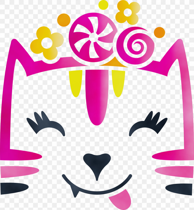 Pink Magenta Smile, PNG, 2764x3000px, Cute Cat, Magenta, Paint, Pink, Smile Download Free