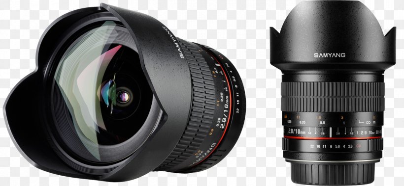 Samyang 10mm F/2.8 ED AS NCS CS Samyang Optics Camera Lens Samyang Wide-Angle 10mm F/2.8 Wide-angle Lens, PNG, 1188x550px, Samyang 10mm F28 Ed As Ncs Cs, Apsc, Camera, Camera Accessory, Camera Lens Download Free