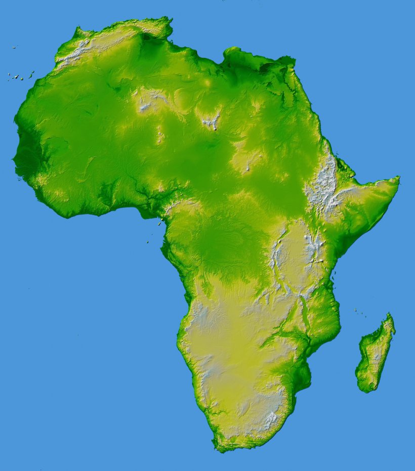 Africa Topographic Map World Map Elevation Png 1056x1200px