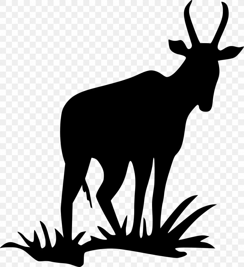 Antelope Pronghorn Deer Impala Silhouette, PNG, 2290x2500px, Antelope, Antler, Black And White, Deer, Elk Download Free