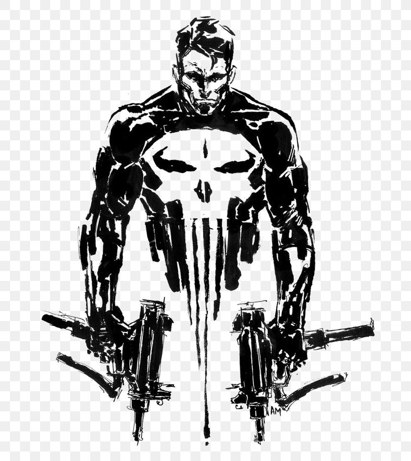 Punisher Printed T-shirt Clothing, PNG, 736x919px, Punisher, Black And White, Clothing, Clothing Sizes, Crew Neck Download Free