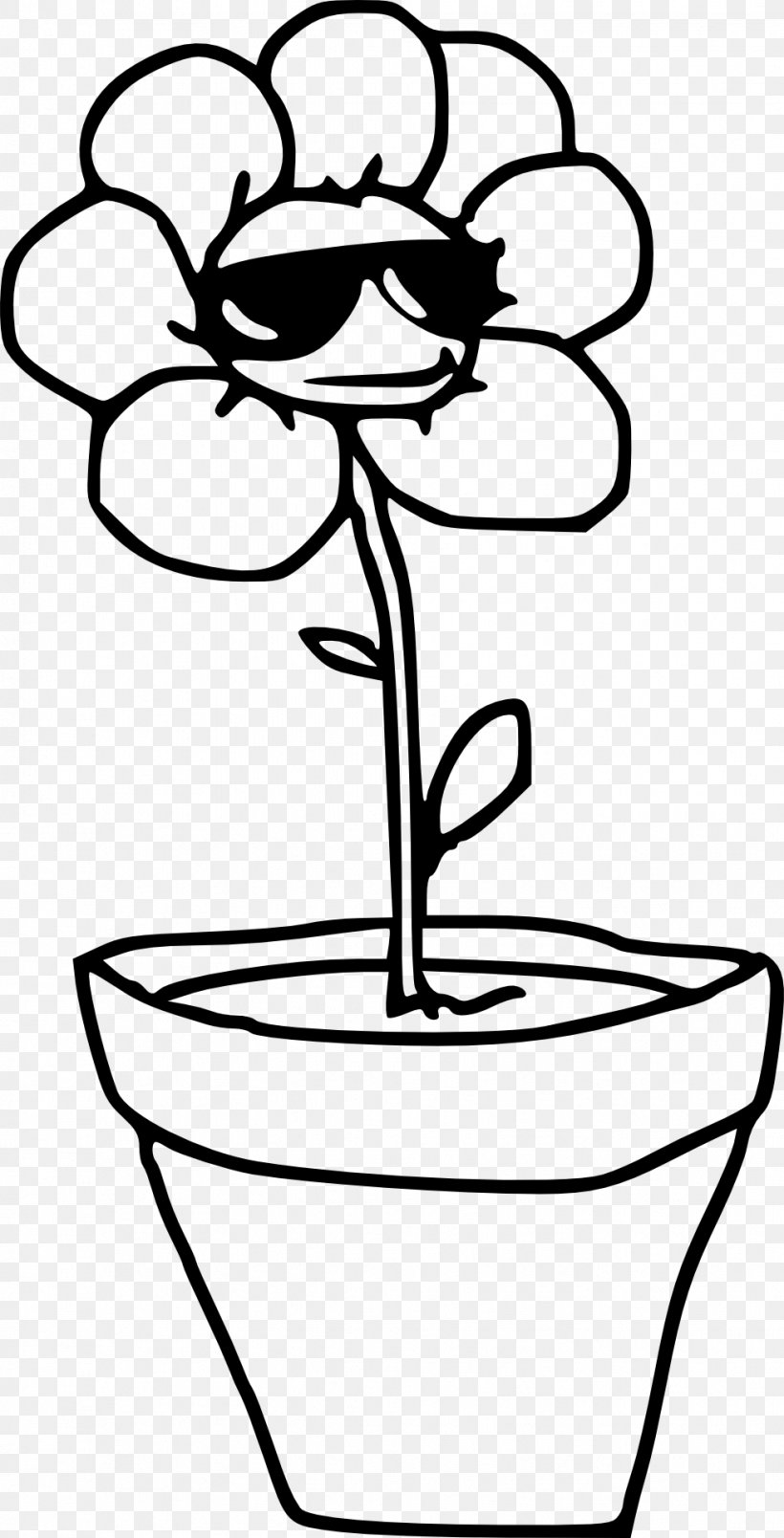 Flowerpot Clip Art, PNG, 979x1920px, Flower, Artwork, Black And White, Cannabis, Drawing Download Free