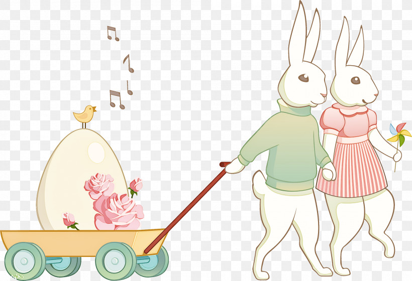 Easter Bunny, PNG, 2000x1366px, Cartoon, Easter, Easter Bunny, Easter Egg, Rabbit Download Free
