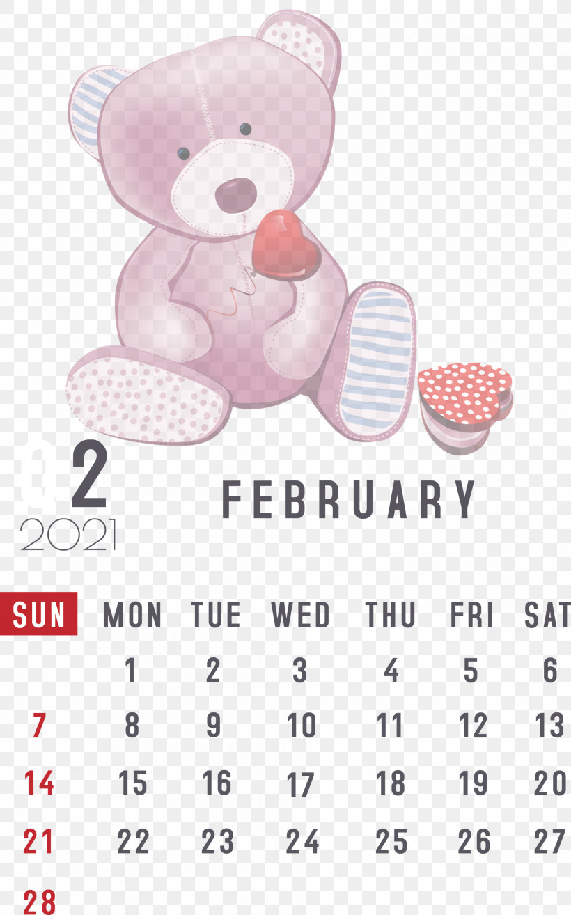 February 2021 Printable Calendar February Calendar 2021 Calendar, PNG, 1872x3000px, 2021 Calendar, Bears, Calendar System, Cartoon, Htc Download Free