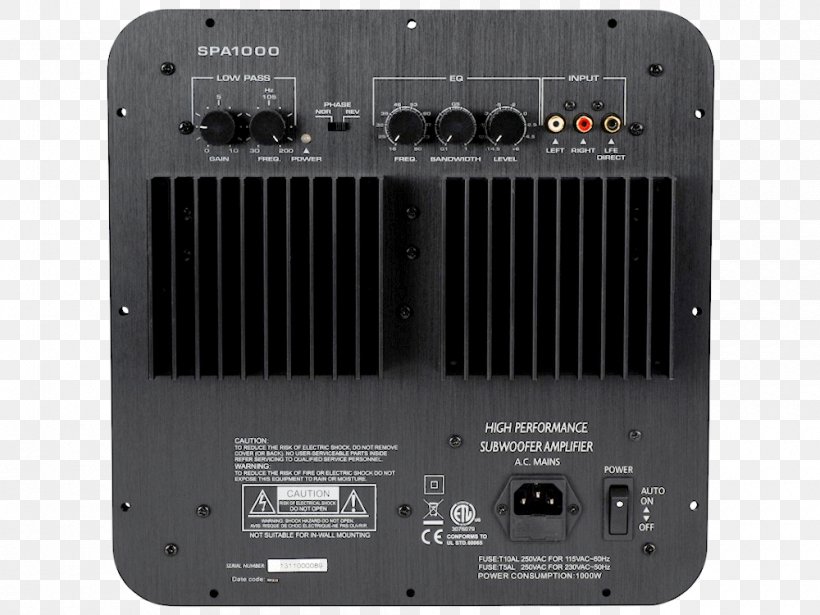 Subwoofer Audio Power Amplifier Sound Loudspeaker, PNG, 1000x750px, Subwoofer, Amplifier, Audio, Audio Equipment, Audio Power Amplifier Download Free
