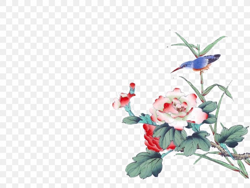 Chinese Painting Bird-and-flower Painting Watercolor Painting Wallpaper, PNG, 1024x768px, Chinese Painting, Art, Asian Art, Bird, Birdandflower Painting Download Free