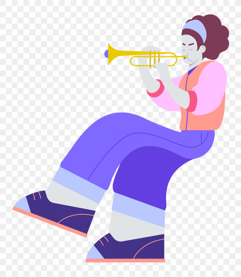 Playing The Trumpet Music, PNG, 2177x2500px, Music, Cartoon, Character, Geometry, Joint Download Free