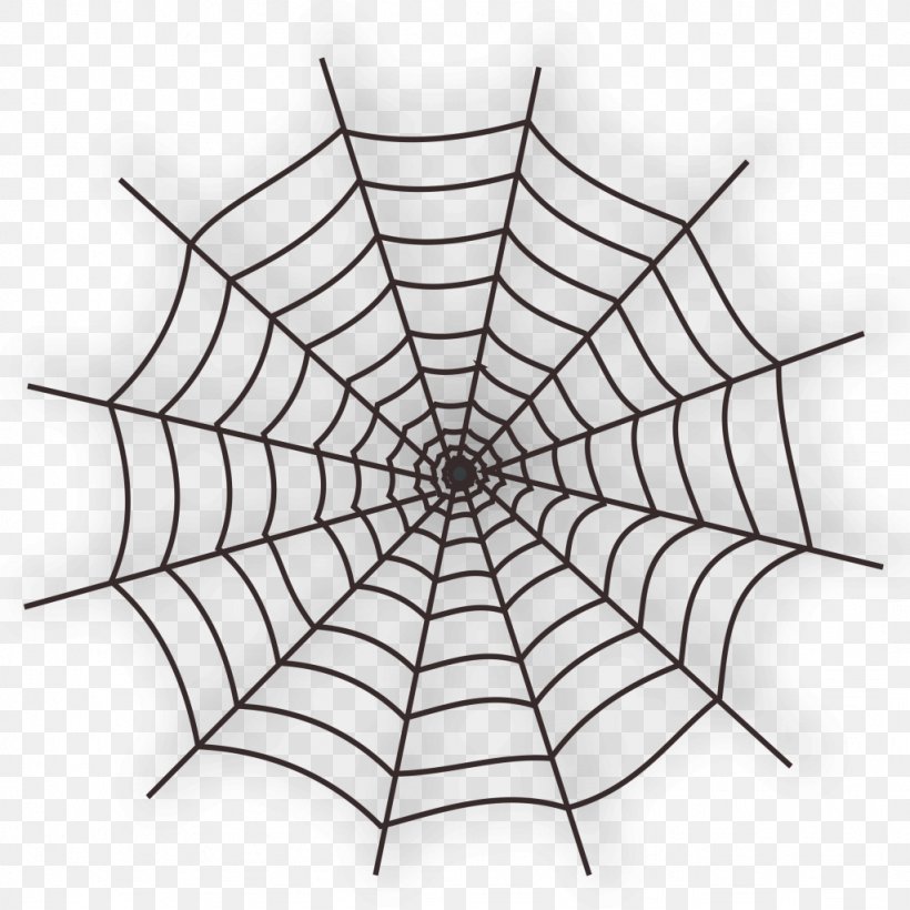 Spider Web Clip Art, PNG, 1024x1024px, Spider, Area, Black And White, Document, Leaf Download Free