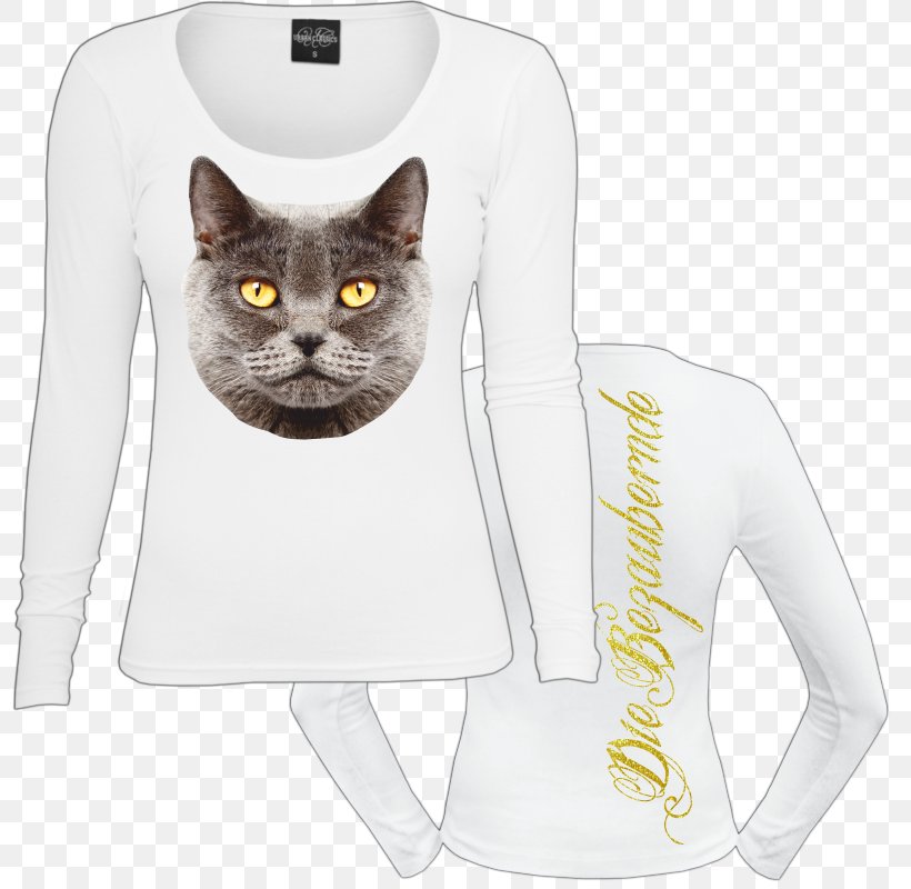 Whiskers T-shirt Domestic Short-haired Cat Sleeve, PNG, 800x800px, Whiskers, Carnivoran, Cat, Cat Like Mammal, Clothing Download Free