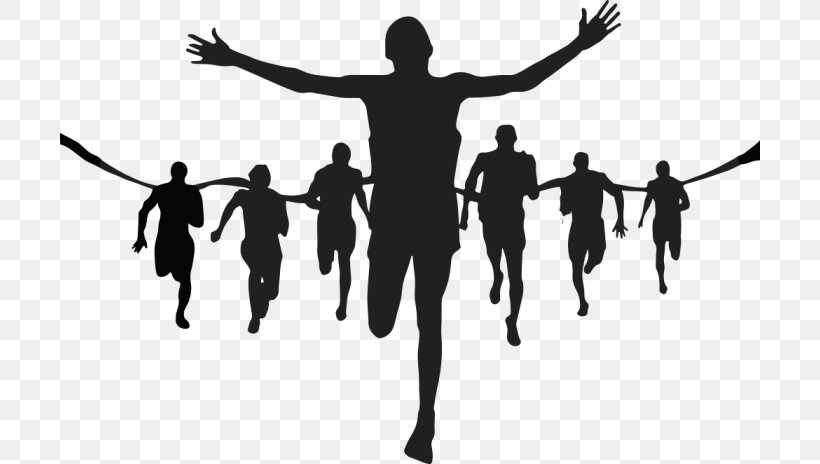 Silhouette Running Marathon Clip Art, PNG, 700x464px, Silhouette, Black And White, Happiness, Human, Human Behavior Download Free