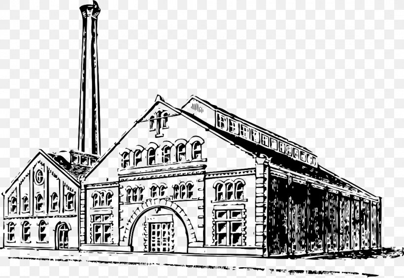 Factory Clip Art, PNG, 1080x744px, Factory, Architecture, Art, Black And White, Building Download Free