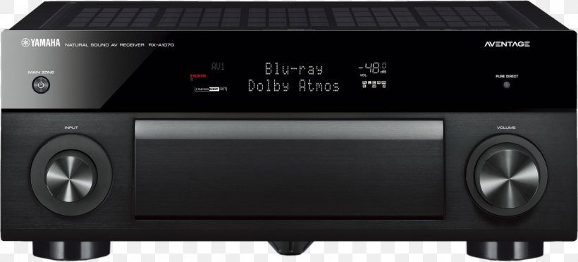 YAMAHA RX-A1060 Black AV Receiver Yamaha Aventage RX-A660 Yamaha AVENTAGE RX-A1070 Audio, PNG, 1200x545px, Av Receiver, Audio, Audio Equipment, Audio Receiver, Dolby Atmos Download Free