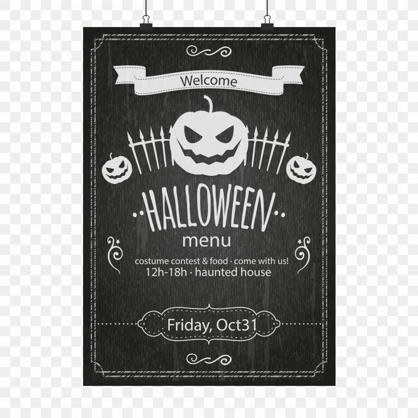 Halloween Party Poster, PNG, 6667x6667px, Halloween, Banquet, Black And White, Brand, Day Of The Dead Download Free